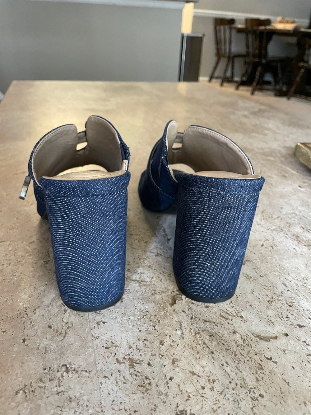 Denim Open-Toe Mules - Picture 3 of 4